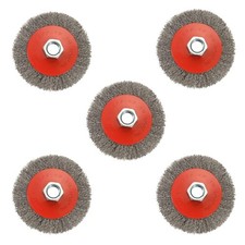 5 Pack 4 Inch Coarse Crimped Wire Wheel Brush for Angle Grinder with 5/8