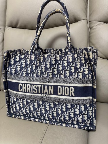 Christian Dior Book Tote Canvas Cotton Women's Used From Japan