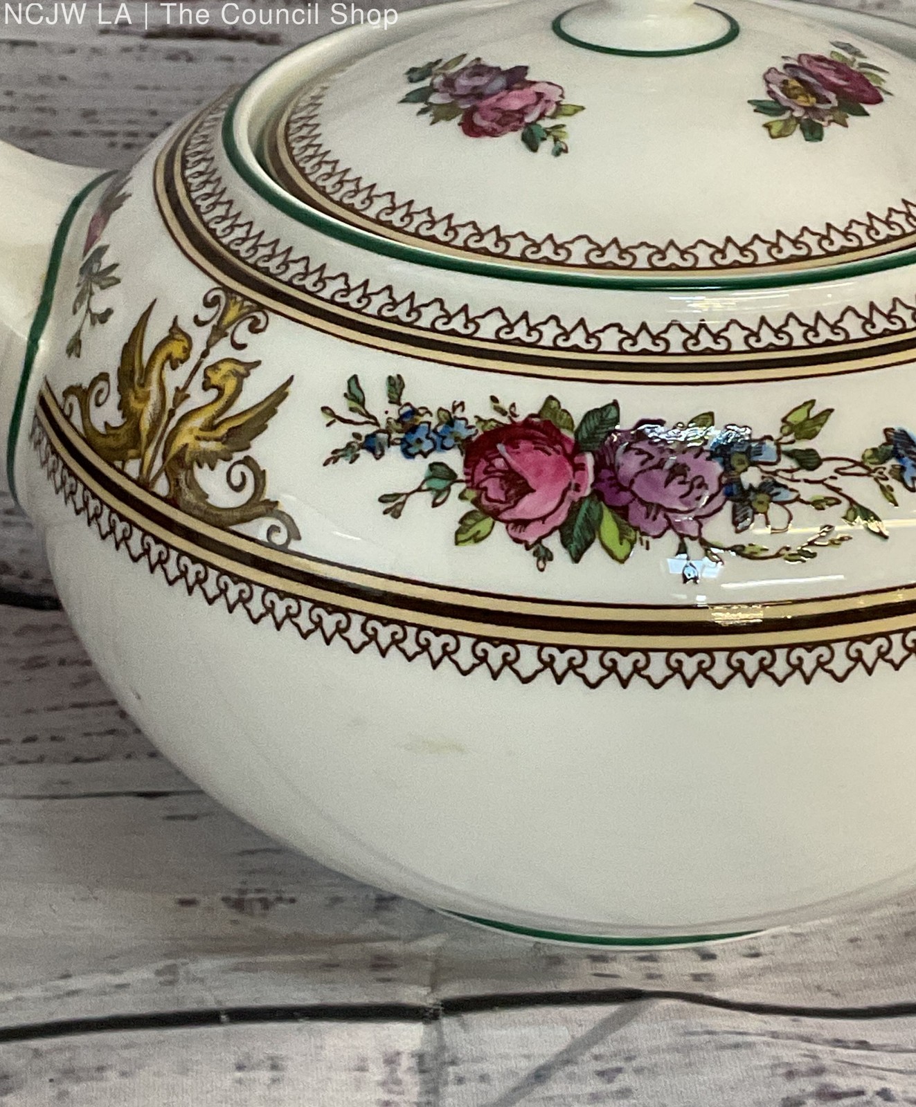 Wedgwood Columbia Bone China Floral Teapot Multicolor