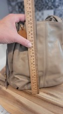 Vintage SAS Handsewn Genuine Leather Shoulder Purse Handbag Tan Made In USA