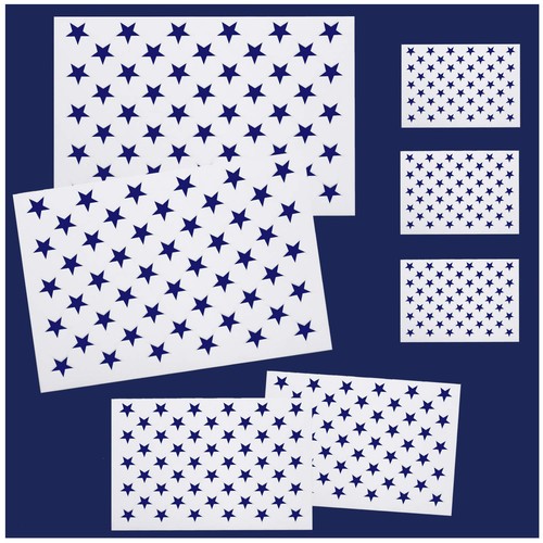7 Pieces American Flag 50 Stars Stencil Template for Painting on Wood..
