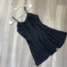 Victoria's Secret Dress silk mini slip womens Black large vintage minimalist