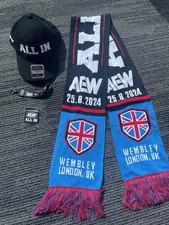 AEW All In London 2024 Wembley Stadium VIP Set Scarf Hat Pin Lanyard NEW