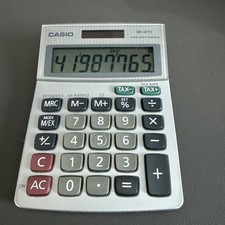 Casio MS-80TV Two Way Power Solar Desktop Calculator Tested Working
