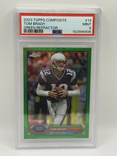 2023 Topps Composite Tom Brady Chrome Green Refractor #/99 Patriots PSA 9