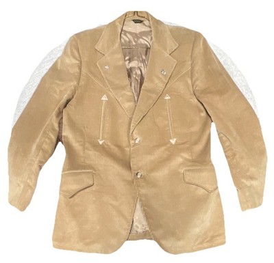 VTG Pioneer Wear Men's Western Tailored Corduroy Blazer Beige Size 42 Regular