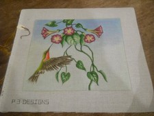 P3 Designs Hand Painted Needlepoint Canvas HUMMINGBIRD 23 CT