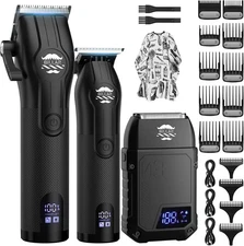 Professional Barber Clippers and Trimmer Set - Foil Shaver Professional Hair Cli