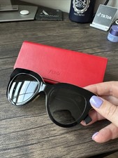 Fendi FF0360/G/S 807/9O 51-21 145mm Black Butterfly Sunglasses with Gray...