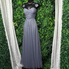 Jenny Yoo Collection Dress Size 10 Grey Multiple Strap Tulle Fairy Gown 3582