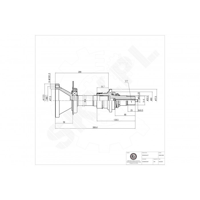 Cardan avant droit 02N409344F pour transmission de VW Sharan et Seat Alhambra 1.9 TDI