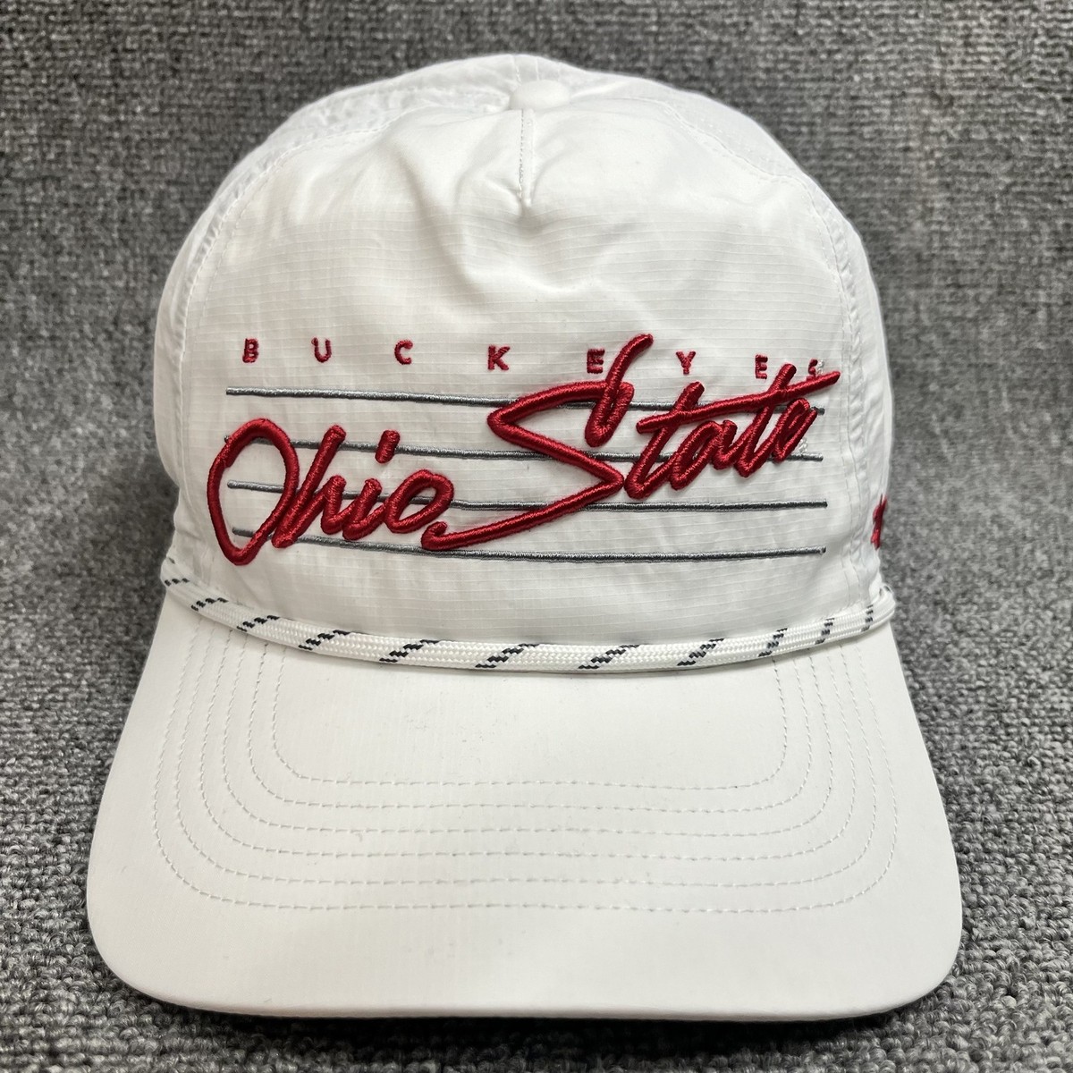 '47 Brand Ohio State Buckeyes Hitch Rope Snapback Hat White Adjustable