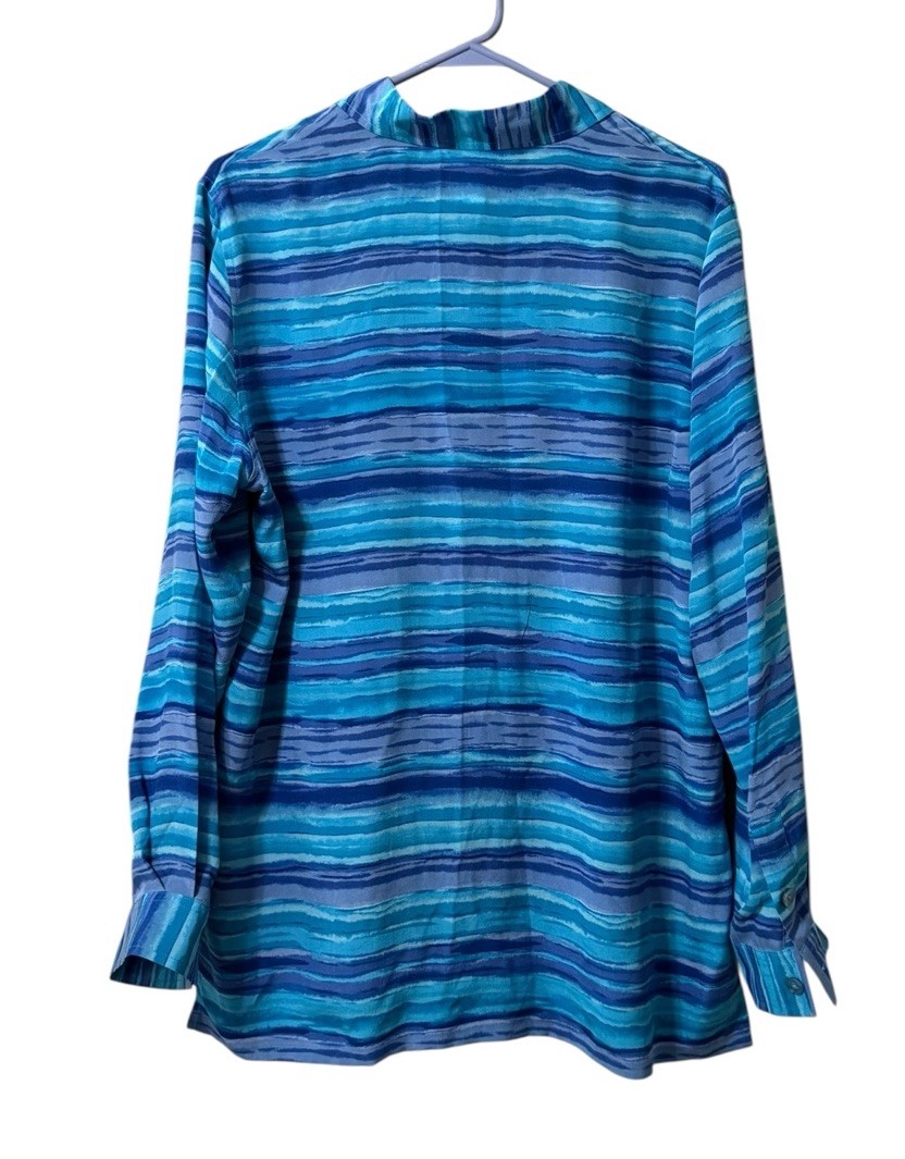 Pendleton Silk Button Down Collard Dress Shirt Bl… - image 2