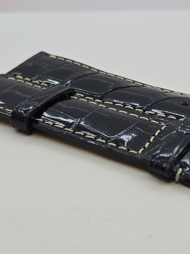 Rolex Lederarmband, 19 mm, schwarz, Krokodil, neu - Bild 6 von 14