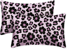 Satin Pillowcase for Hair and Skin Queen - Printed Sweet Leopard Silk Pillow Cas
