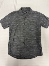 O  Neill Button-Up Camp Shirt Gray Mens Size Small Nice Clean Short Sleeve Modern