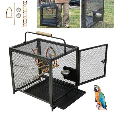 23  XXL Supreme Portable Bird Cage Pet Travel Carrier Perch Feeder Stand Parrot
