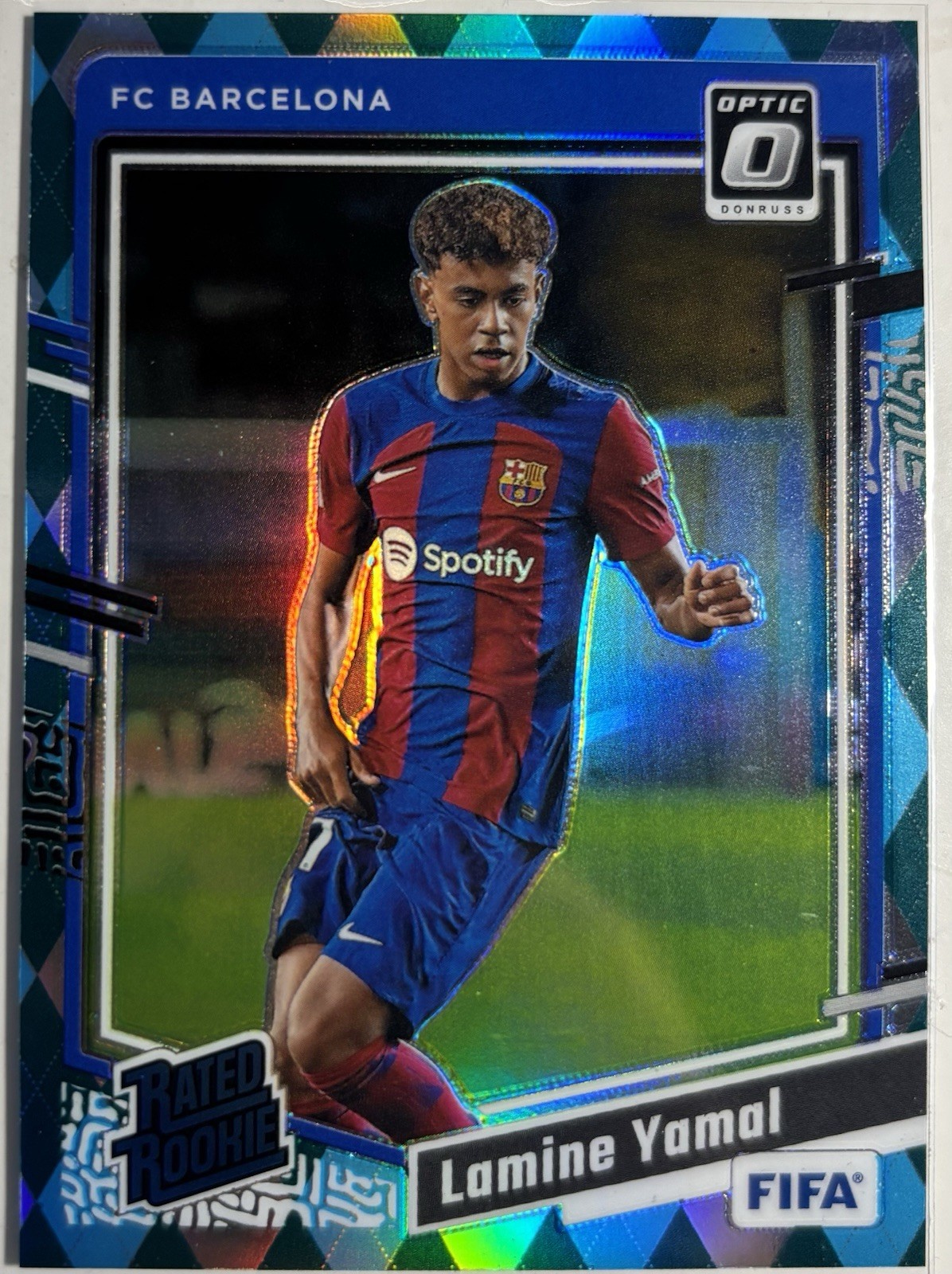 2023-24 Panini Donruss Fifa - Optic Rated Rookie Lamine Yamal #177 Argyle Prizm