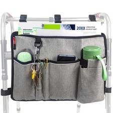 Walker Bag Basket with Cup Holder,Walker Accessories,Walker Extra Large, Gray