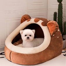Winter Dog Bed Self-Warming Puppy House Cozy Cat Sleeping Tent Cave Beds Indoor