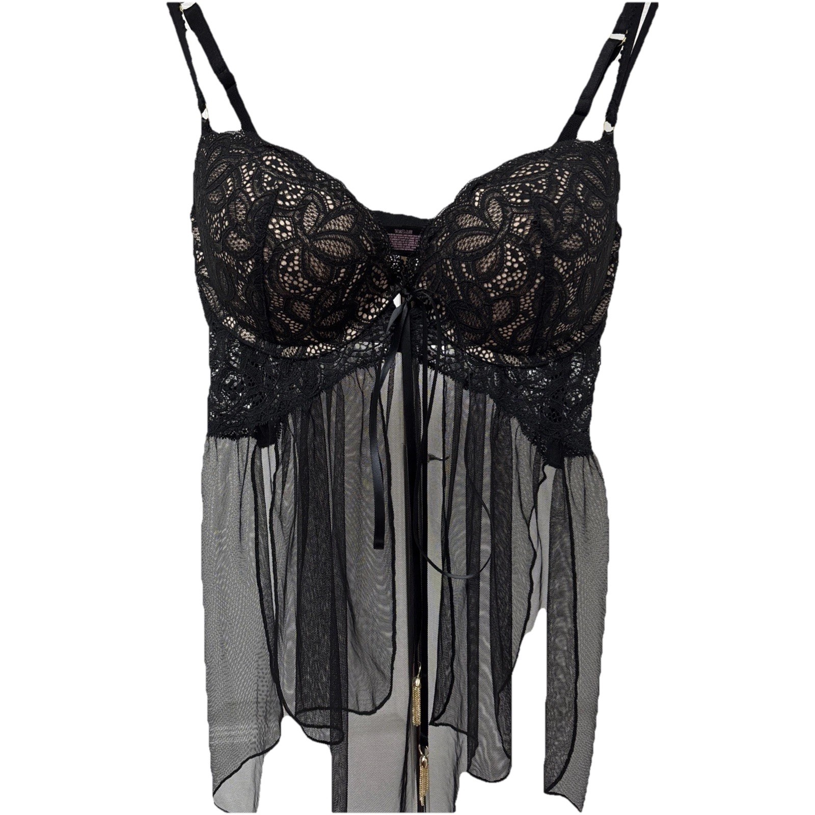 Victoria’s Secret NWT Sexy Babydoll Nightie Built In Bra 36D NEW Panty Sexy