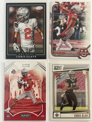 Chris Olave Rookie Card Lot (4) RC Bowman U Score Saints WR