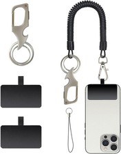 Anti Theft Phone Strap Tether Lanyard with Patch  Leash 2 Black 1