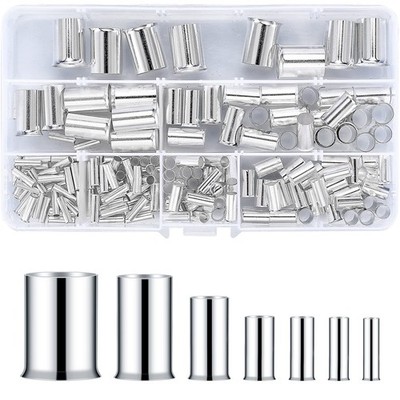 180 Pcs Wire Ferrules Kits Silver Plated Copper Crimp Terminal Connectors