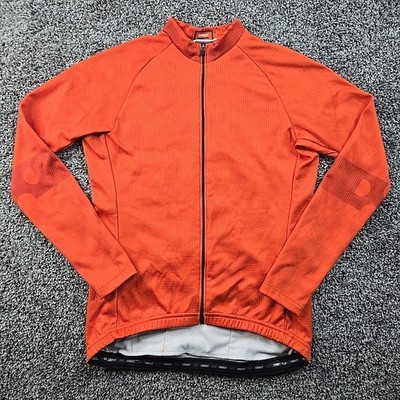 Ornot House Cycling Jersey Womens Large Orange Geotherm Full Zip Long Sleeve 