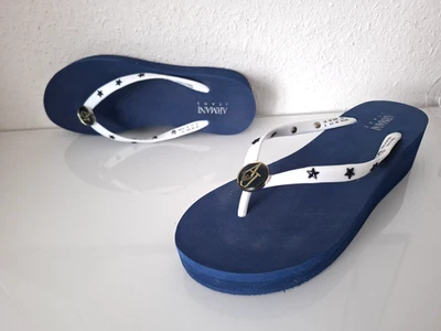 "ARMANI JEANS" Flipflops/Wedges. blau-weiß, Gr. 40, neu - Bild 1 von 4