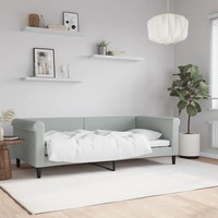 Day Bed without Mattress Light Grey 90x190 cm Single Velvet vidaXL