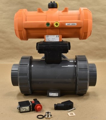 +GF+ Georg Fischer 198150130, 2'' Pneumatic Actuator w/ 2'' Ball & Solenoid Valve