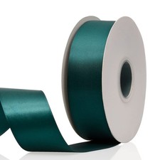 1-1/2" x 50 Yards Dark Green Double Faced Satin RibbonSolid Color High Densit...