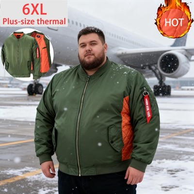 Men's Heavy Weight MA-1 Flight Bomber Jacket - Full Zip Outerwear Coat