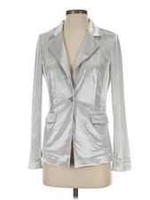 NWT : WHITE HOUSE BLACK MARKET Silver Ecru Velvet Blazer: Size S
