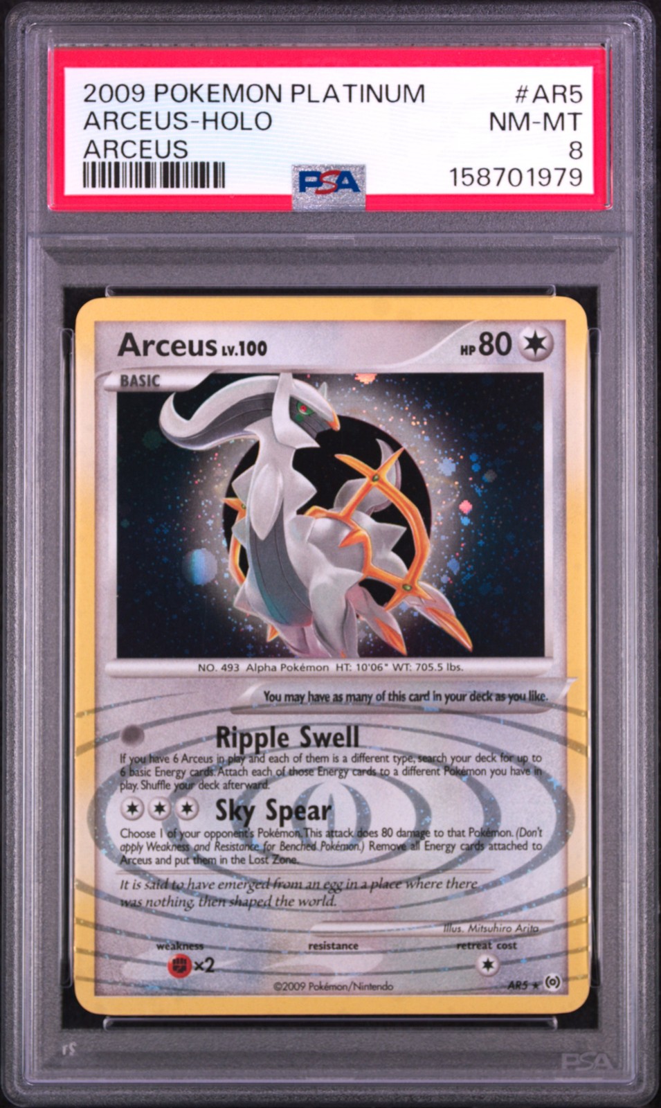 2009 POKEMON PLATINUM ARCEUS #AR5 ARCEUS-HOLO PSA 8