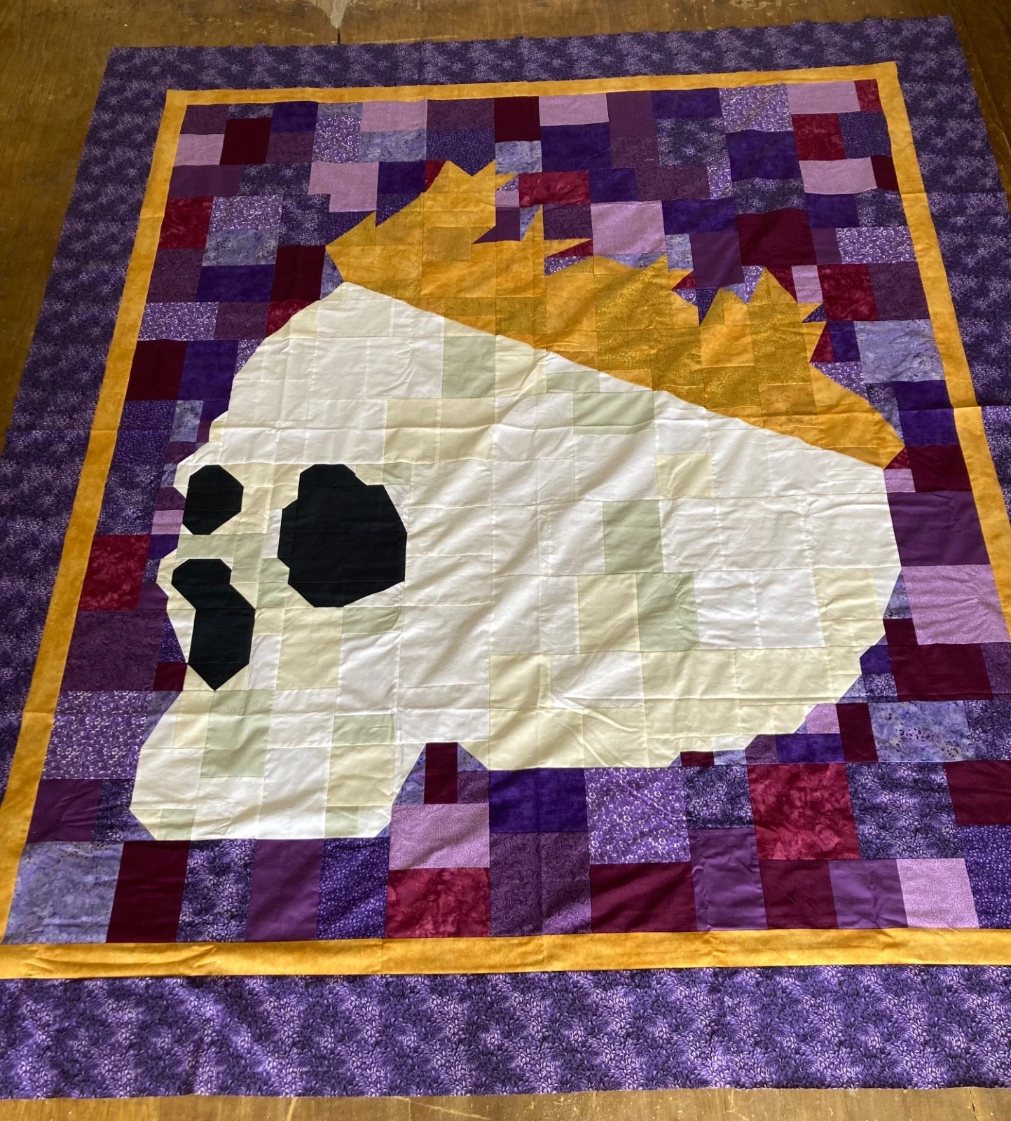 Unfinished Quilt Top Skull, Skeleton, Goth, Halloween, Dia de los Muertos, Cute