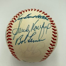 Sandy Koufax No Hitter Pitchers Multi Signed Baseball 10 Signatures JSA COA