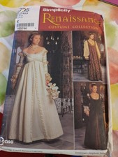 Simplicity Renaissance sewing pattern! Costume collection! 8735! UK Size 4 to 8!