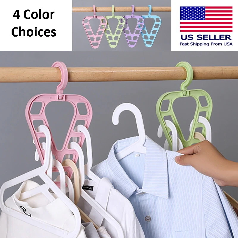 Triangle Clothes Hanger Magic Rotating Closet Organizer Space Saver Drying  Rack