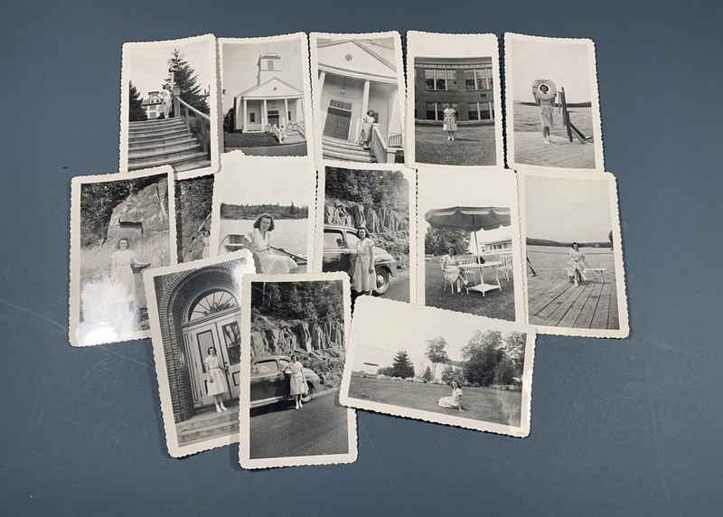 Vintage Snapshot Photos Lot Rangley Maine People Church Streetscape 1950s