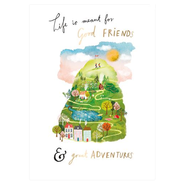 Blank Card Friends and Adventures. Birthday / Thank you / Any Occasion Card.