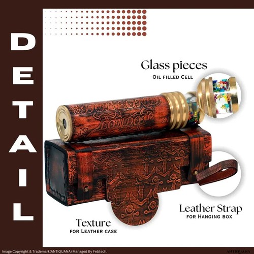 Caleidoscopio ottone vintage fatto a mano viaggio escursionismo e regalo compleanno unisex - Foto 3 di 5