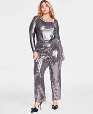 I.N.C Concepts Pant Women Fully Sequin Straight Leg  DEFECT