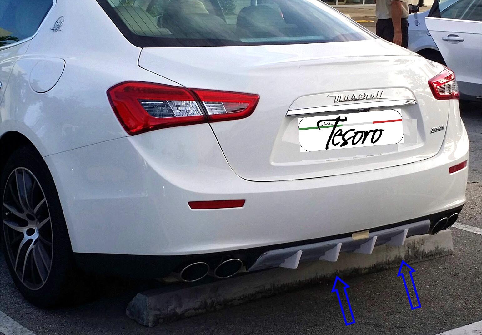 Maserati Ghibli 2014-17 lineaTesoro Rear Bumper 4 Fin Diffuser Made in USA NEW 
