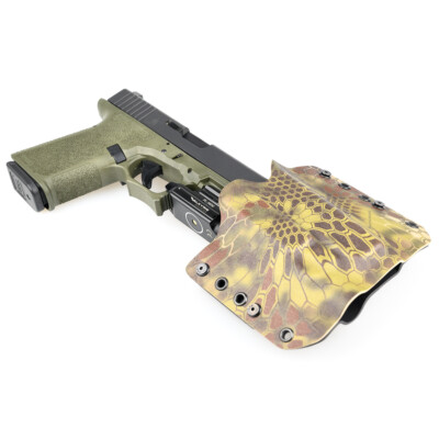 OWB Kydex Holster for Hanguns w/OLIGHT PL-MINI VALKYRIE - KRYPTEK MANDRAKE