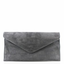 Ladies Women Real Suede Leather Envelope Chain Clutch Party Prom Evening Bag