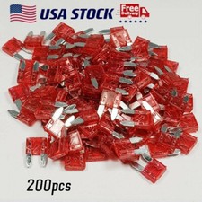 200pcs Truck Car Automotive Red 10Amp ATM/APM Mini Blade Fuses US