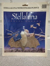 RARE 10" Tall 1996 Janell Cannon STELLALUNA Bat Hand Puppet Plush Toy