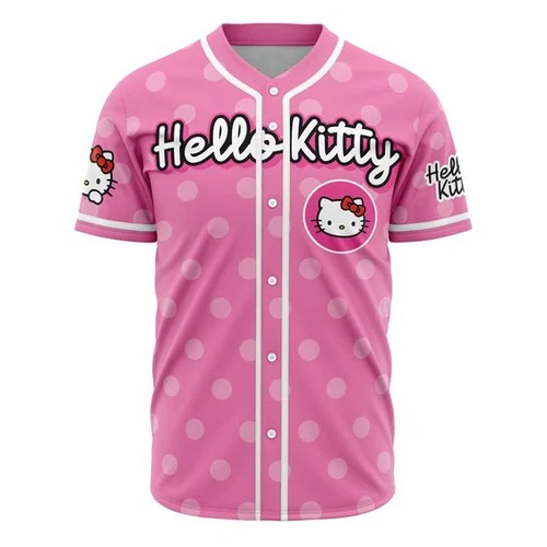 Hello Kitty Sanrio Baseball Jersey Printed Baseball Jersey